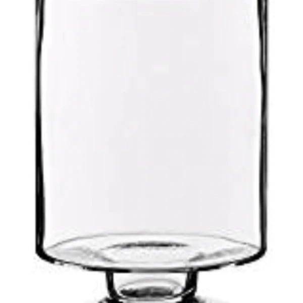 CYS EXCEL Glass Candle Holders, Hurricane Candle Holder, Trifle Dessert Tray, Stemmed Candle Holder (Series (1) 3.75" Wide x 6" Tall)