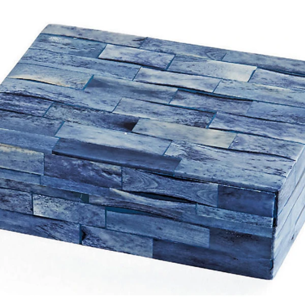 6" Hutson Decorative Box, Sea Blue