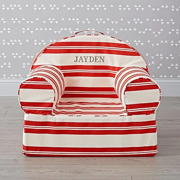 Large Personalized Red Stripe Nod Chair