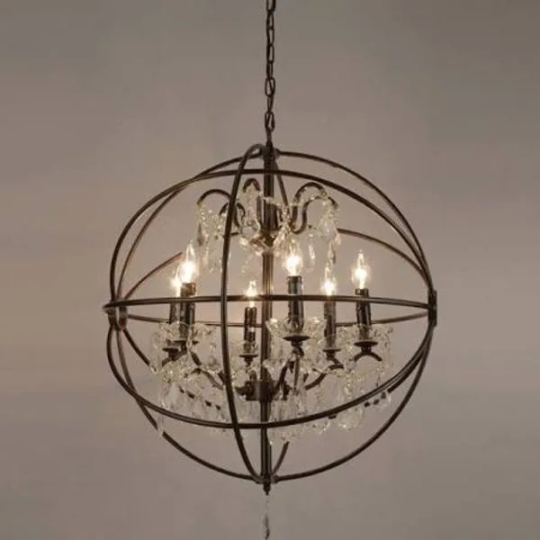 Orb Crystal Iron Chandelier