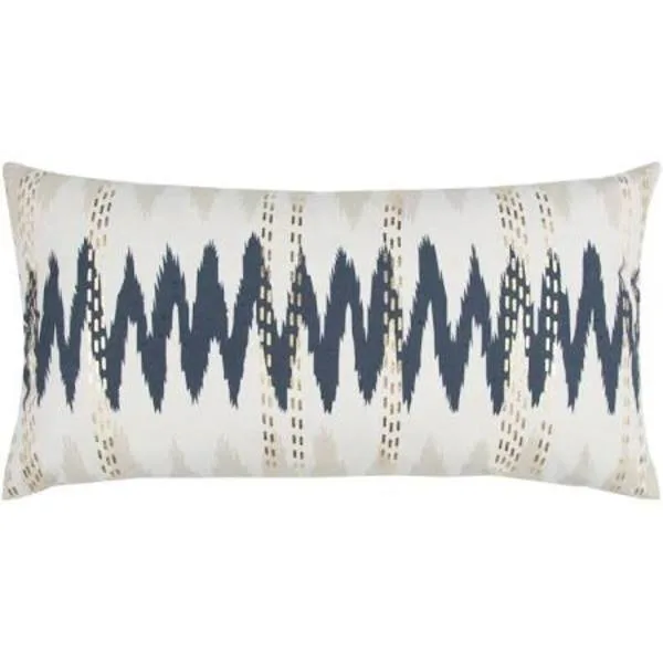 Indigo Cotton Throw Pillow (14"x26") - Rizzy Home