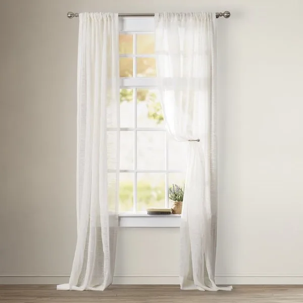 Swansea Solid Sheer Rod Pocket Single Curtain Panel