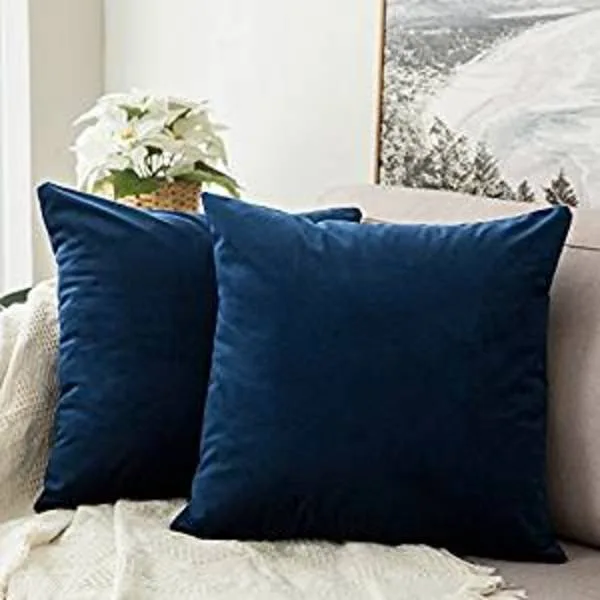 MIULEE Pack of 2, Velvet Soft Soild Decorative Square Throw Pillow Covers Set Cushion Case for Sofa Bedroom Car 20 x 20 Inch