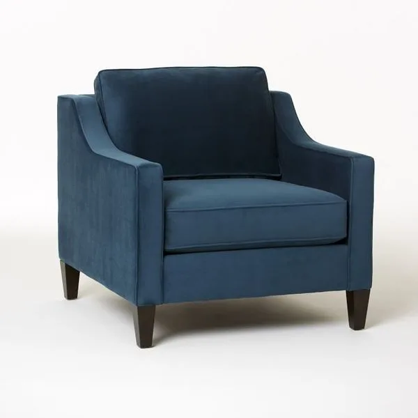 Blue velvet chair