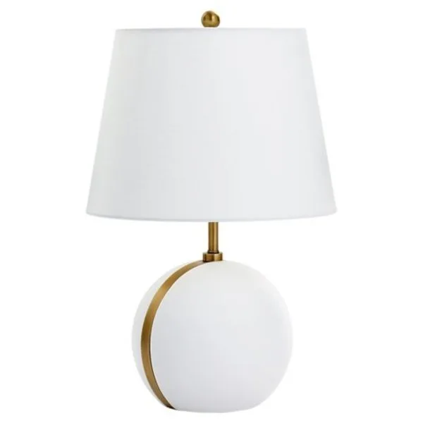 White & brass lamp