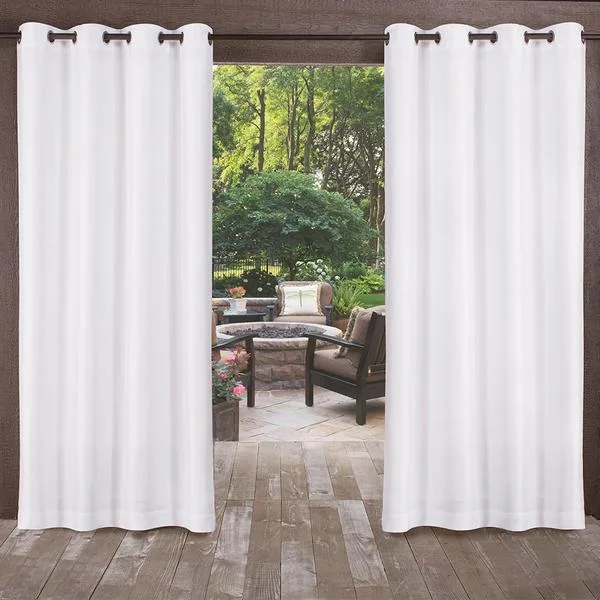 Indoor/Outdoor Solid Cabana Grommet Top Window Curtain Panel Pair - Exclusive Home