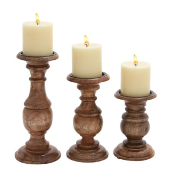 Wooden candlesticks