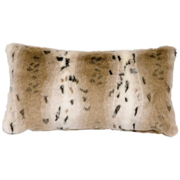Lynx Faux Fur Throw Pillow
