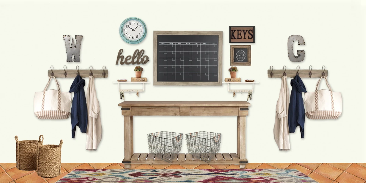 Makeshift Mudroom: Entry/Foyer design solution