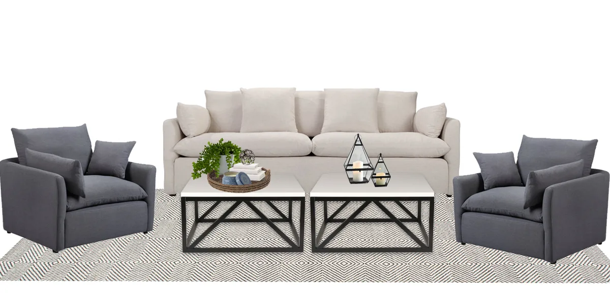 Monochromatic makeover: Living Room design solution