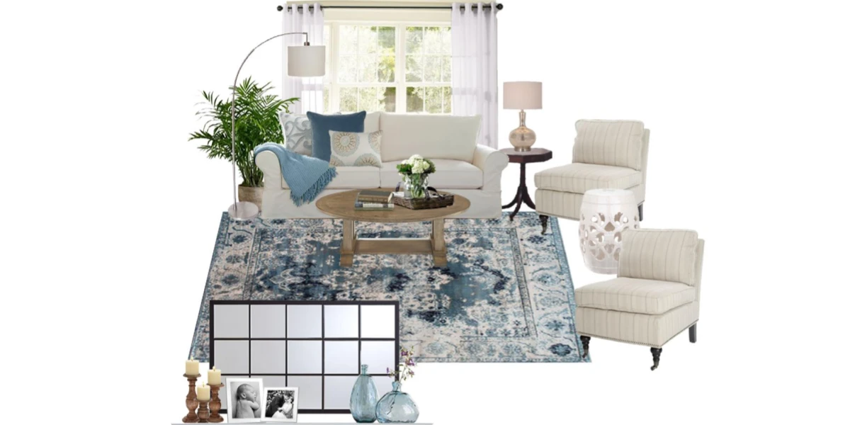 Comfortable & serene: Living Room design solution