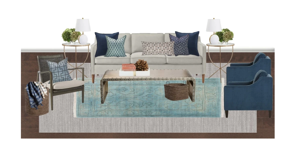 Traditional goes Transitional: Living Room design solution